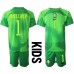 Brasilien Alisson Becker #1 Målvakt Barnkläder Borta matchtröja till baby VM 2022 Kortärmad (+ Korta byxor) Billigt